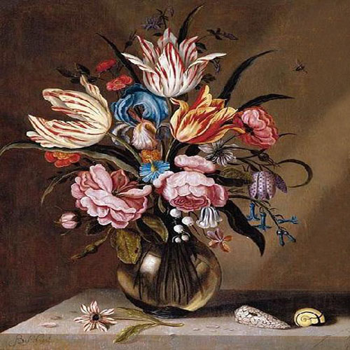 Flowers in a Glass Vase - Abraham Bosschaert - 17th century
